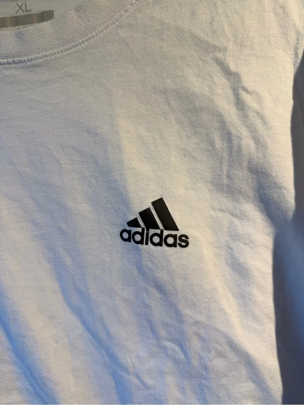 adidas White Short Sleeve Crew T-Shirt with Black Logo